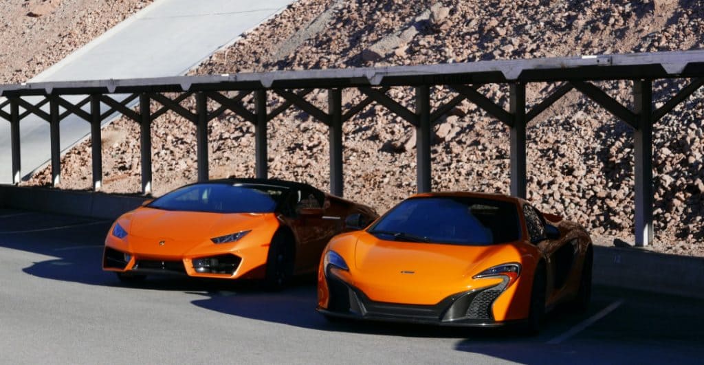 Two orange supercars